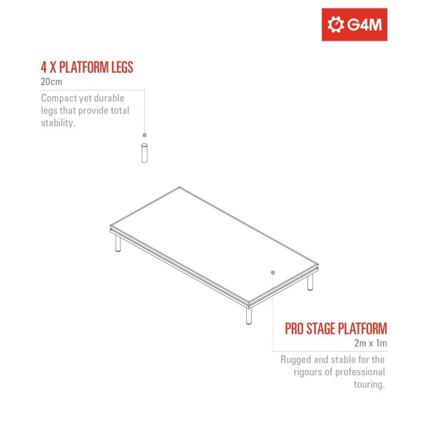 G4M Pro Stage 2m x 1m, 20cm