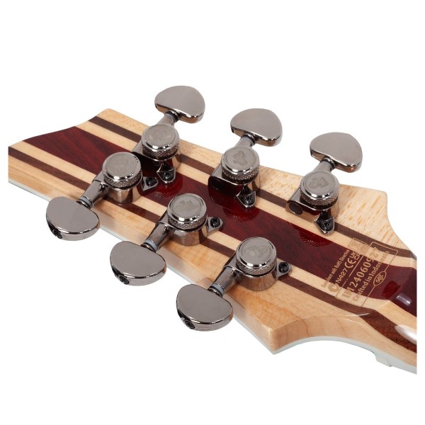 Schecter C-1 SLS Hollywood Glacier GL - back of headstock