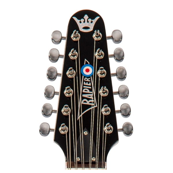 Rapier Saffire 12-String Electric Guitar, Vintage White - Headstock