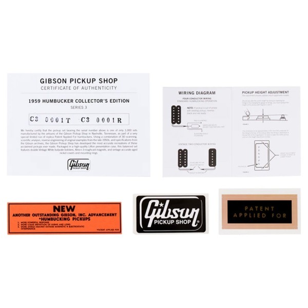 Gibson 1959 Humbucker Collectors Series 3, Double Vintage White with Aged Nickel Covers - case candy