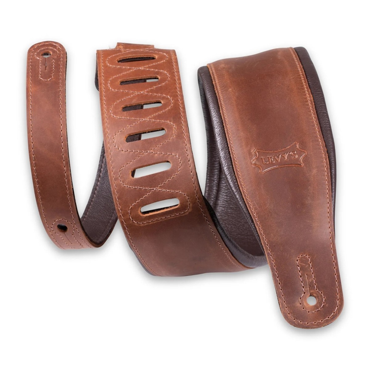 Levys Like Butter Leather 3.25″ Distressed Dark Brown