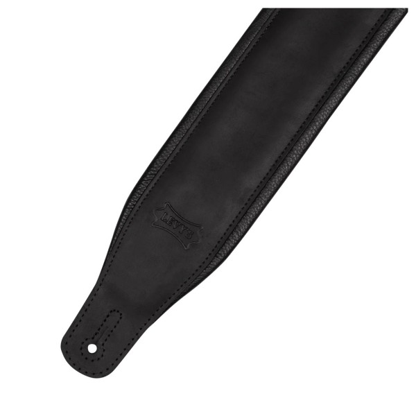 Levy's Wide Butter Guitar Strap, Black - Detail