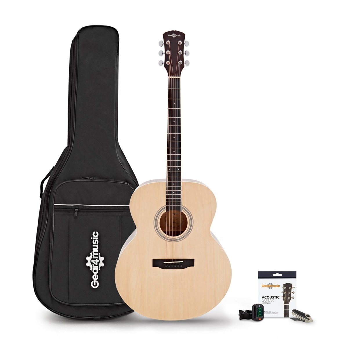 Click to view product details and reviews for Jumbo Acoustic Guitar Accessory Pack By Gear4music Natural.