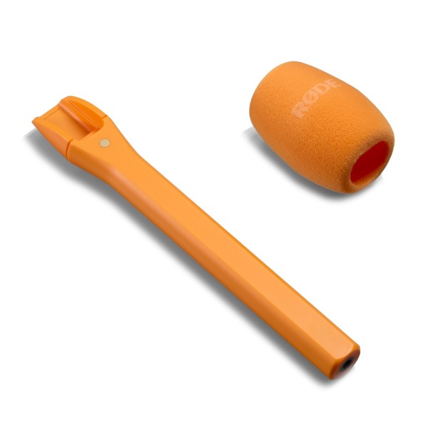 Rode Interview Micro Handheld Adapter, Orange - Angled Flat