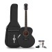 Jumbo Acoustic Guitar & Accessory Pack by Gear4music, Black