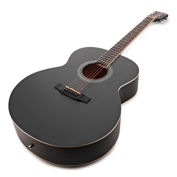 Jumbo Left Handed Acoustic Guitar & Accessory Pack by Gear4music, Black