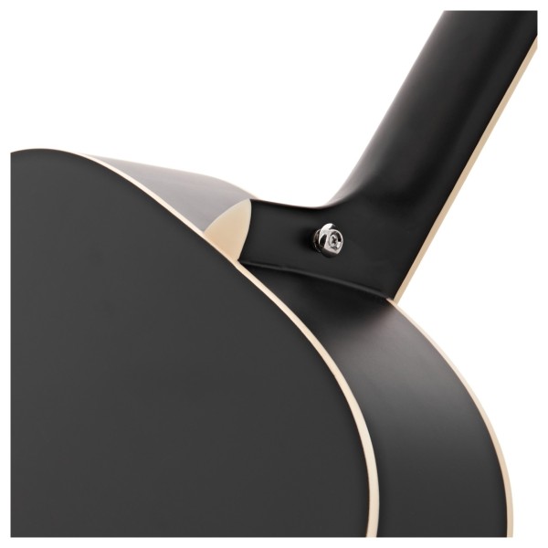 Jumbo Left Handed Acoustic Guitar & Accessory Pack by Gear4music, Black