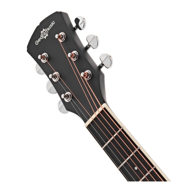 Jumbo Left Handed Acoustic Guitar & Accessory Pack by Gear4music, Black