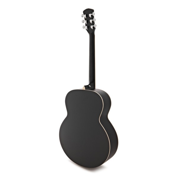 Jumbo Left Handed Acoustic Guitar & Accessory Pack by Gear4music, Black