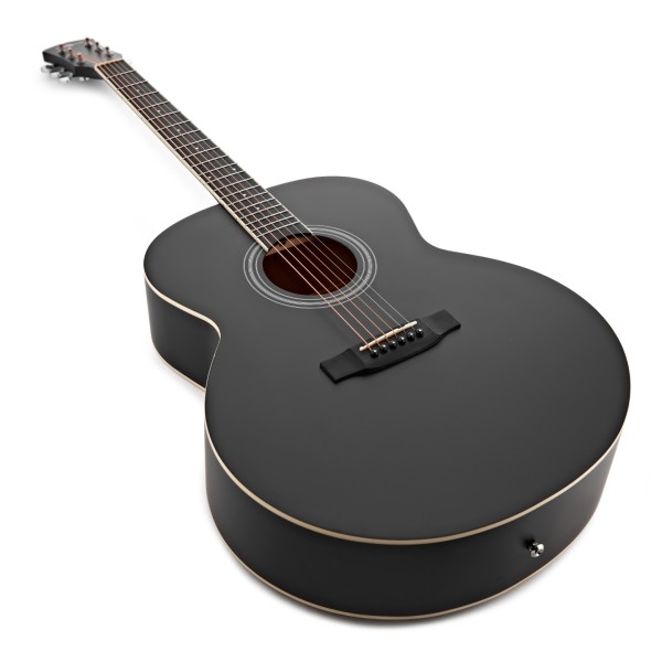 Jumbo Acoustic Guitar & Accessory Pack by Gear4music, Black