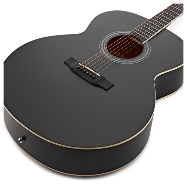 Jumbo Acoustic Guitar & Accessory Pack by Gear4music, Black