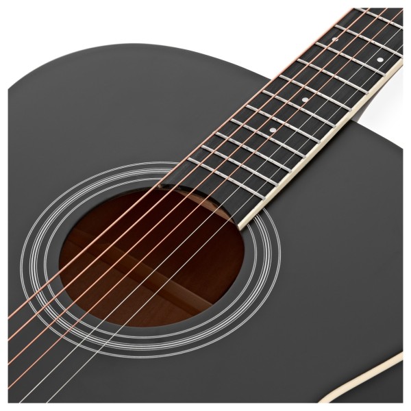 Jumbo Acoustic Guitar & Accessory Pack by Gear4music, Black