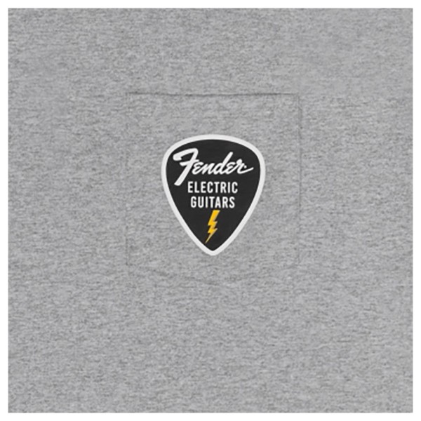 Fender Pick Patch Pocket Tee, Athletic Gray, S - pocket detail