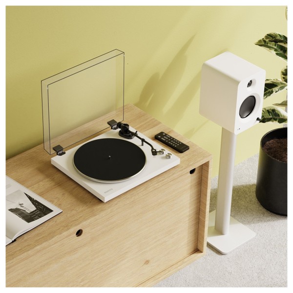 Kanto OBI3 Turntable with Bluetooth, Matte White - Lifestyle