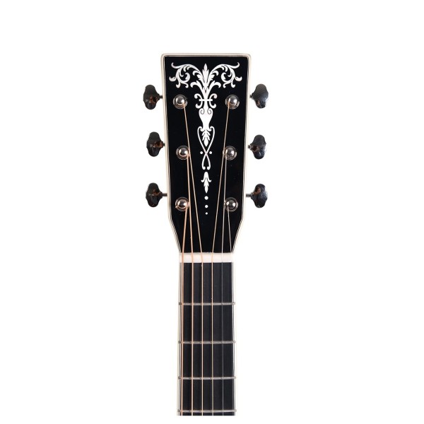 Sigma 000R Black Diamond, Polished Gloss Black - Headstock Front