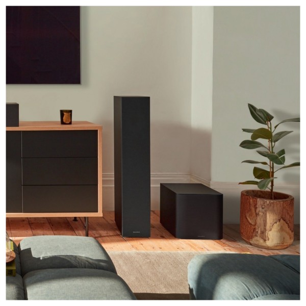 Bowers & Wilkins 606 & 607 S3 Surround Sound Speaker Package with ASW610 Subwoofer, Black lifestyle 4