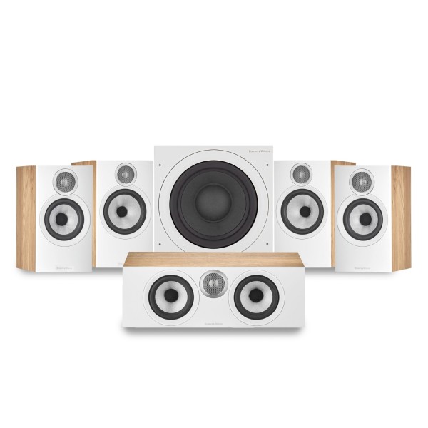 Bowers & Wilkins 606 & 607 S3 Surround Sound Speaker Package with ASW610 Subwoofer, Oak 1 