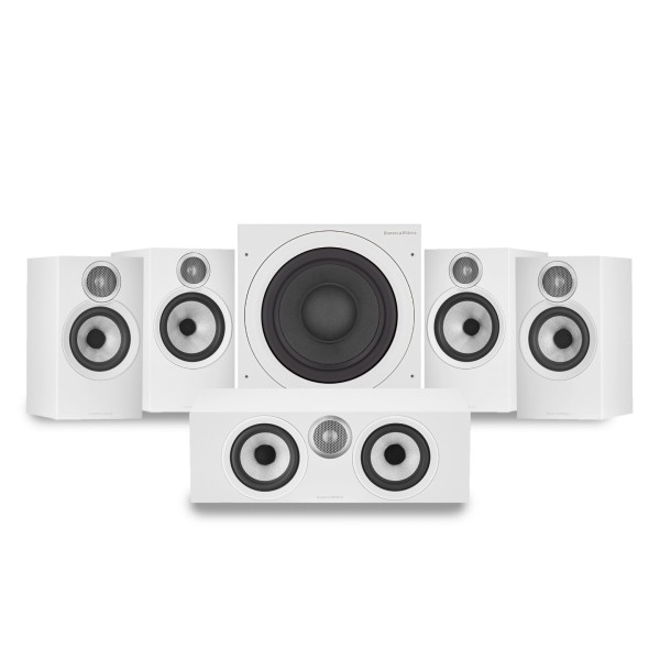 Bowers & Wilkins 606 & 607 S3 Surround Sound Speaker Package with ASW610 Subwoofer, White - main 