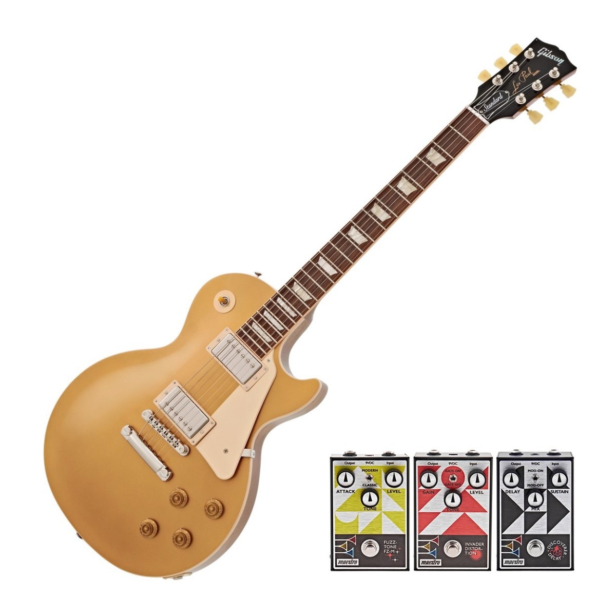 Click to view product details and reviews for Gibson Les Paul Standard 50s Gold Top W 3 Free Maestro Pedals.