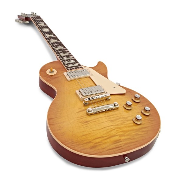 Gibson Les Paul Standard 60s Figured Top, Unburst w/ 3 Free Maestro Pedals - angled shot