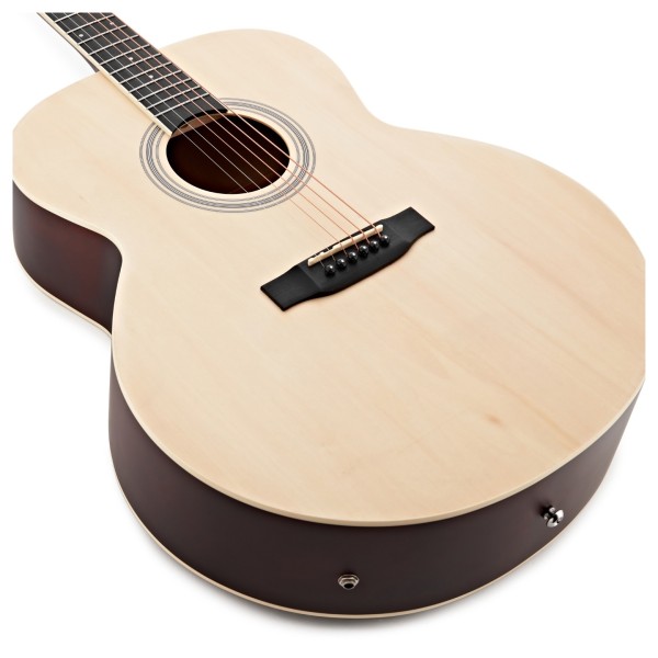 Jumbo Electro Acoustic Guitar Left Handed & Accessory Pack by Gear4music, Natural