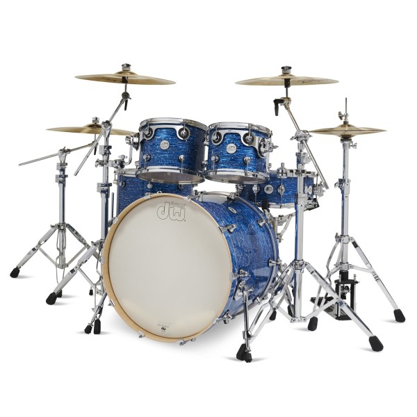DW Design Series 22'' 4pc Shell Pack, Royal Blue Strata - Angle 2