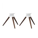Devialet Treepod Phantom I Stands (Pair), White with Dark Wood Legs