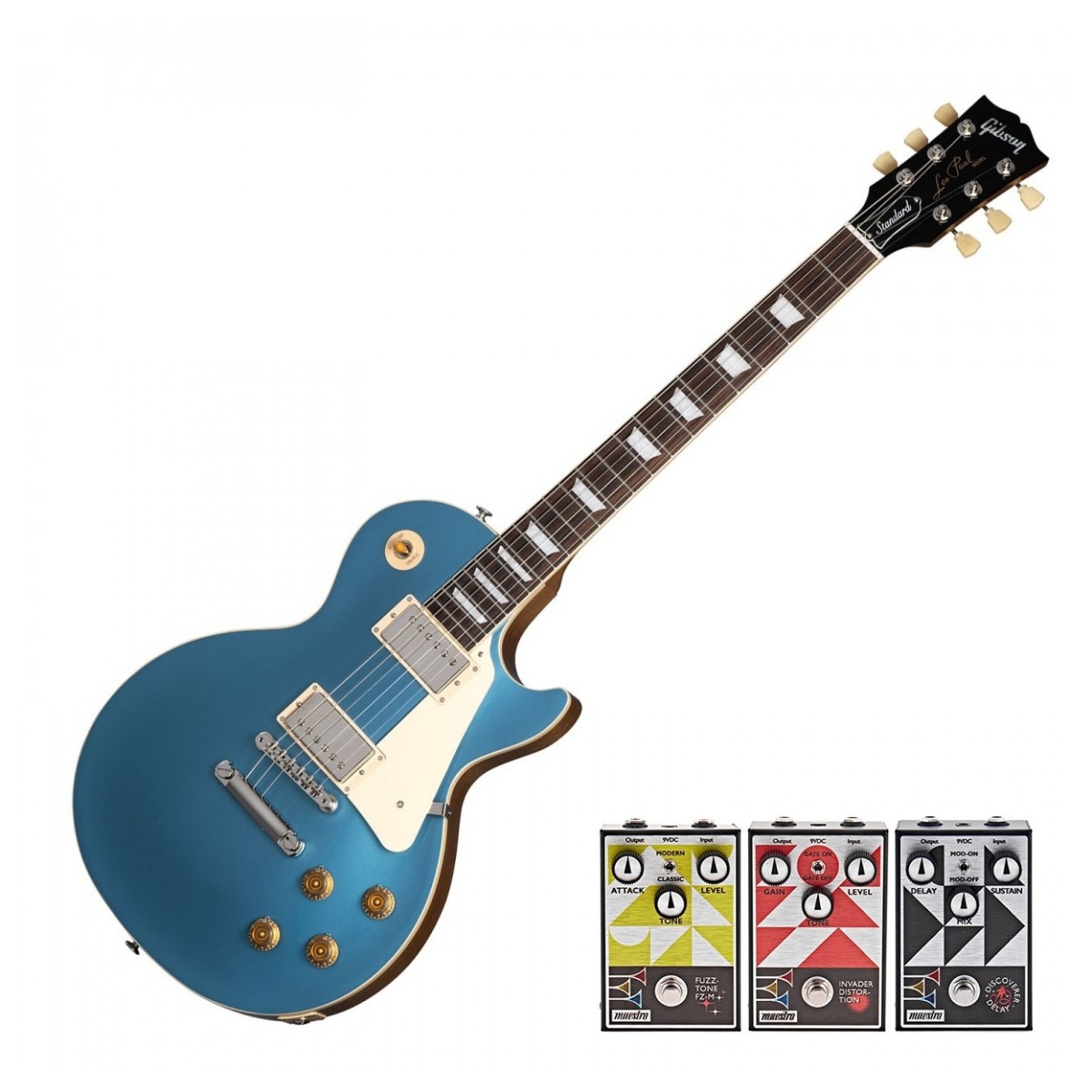 Click to view product details and reviews for Gibson Les Paul Standard 50s Plain Top Pelham Blue Top W 3 Free Maestro Pedals.