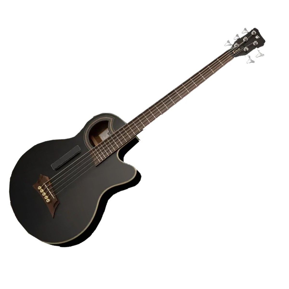 Warwick RockBass Alien Deluxe Hybrid Thinline 5 String Acoustic Bass Solid Black