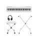 Kawai ES120 Piano Digital de Escenario + Set con Soporte en «X», Blanco