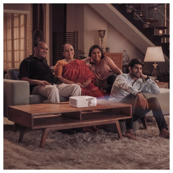 Optoma UHZ35 Compact 4K UHD DuraCore laser Projector, White lifestlye 1 