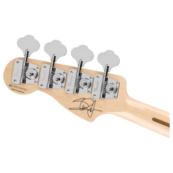 Fender Limited Edition 50th Anniversary Steve Harris Precision Bass MN, Satin Black - back of headstock