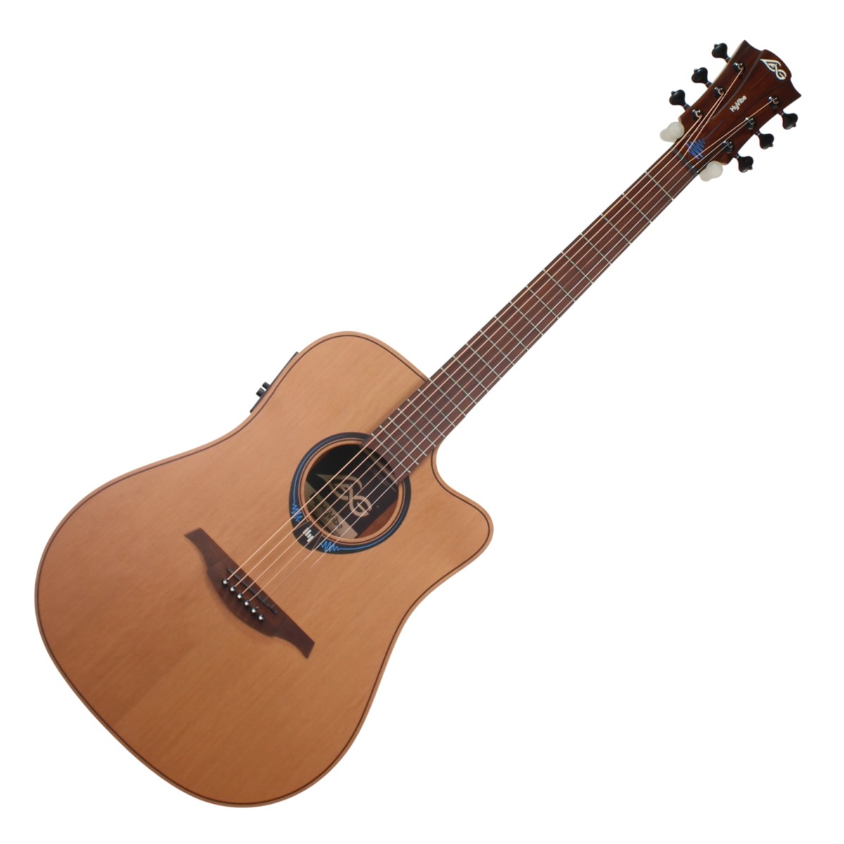 Click to view product details and reviews for L&acirc;g Hyvibe 10 Dreadnought Acoustic Smart Guitar Natural Satin Ex Demo.