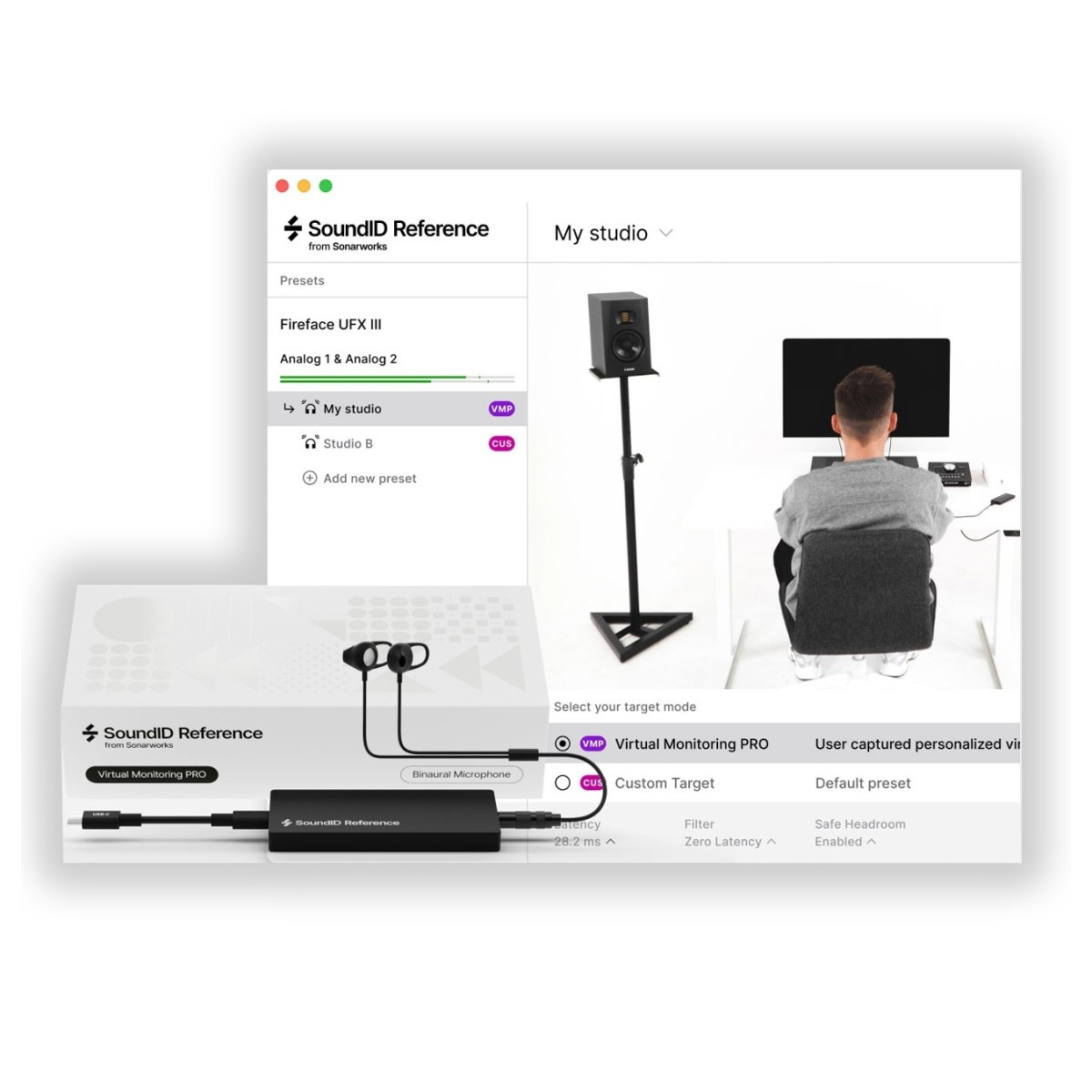 Sonarworks SoundID Reference Virtual Monitoring Pro with Binaural Headset Mic