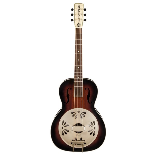 Gretsch G9240 Alligator Biscuit Roundneck Resonator, 2-Color Sunburst Front View