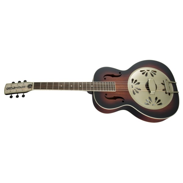 Gretsch G9240 Alligator Biscuit Roundneck Resonator, 2-Color Sunburst angled view
