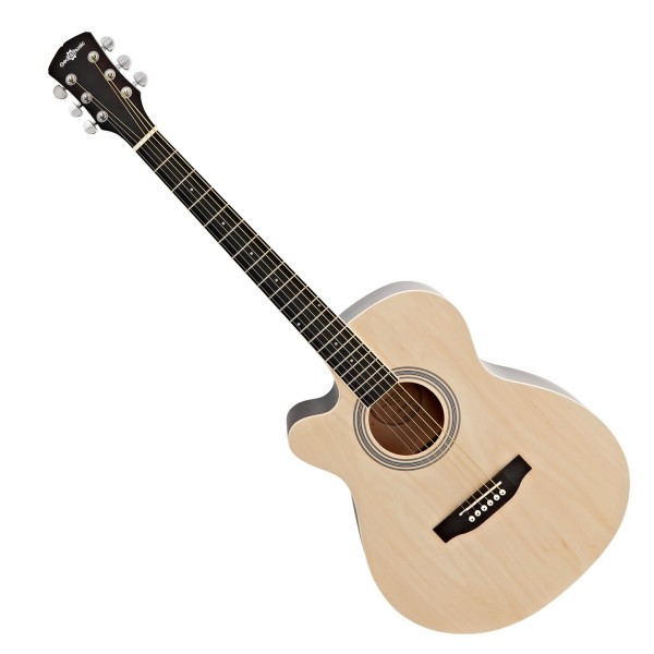 Single Cutaway Left Handed Acoustic Guitar by Gear4music, Natural