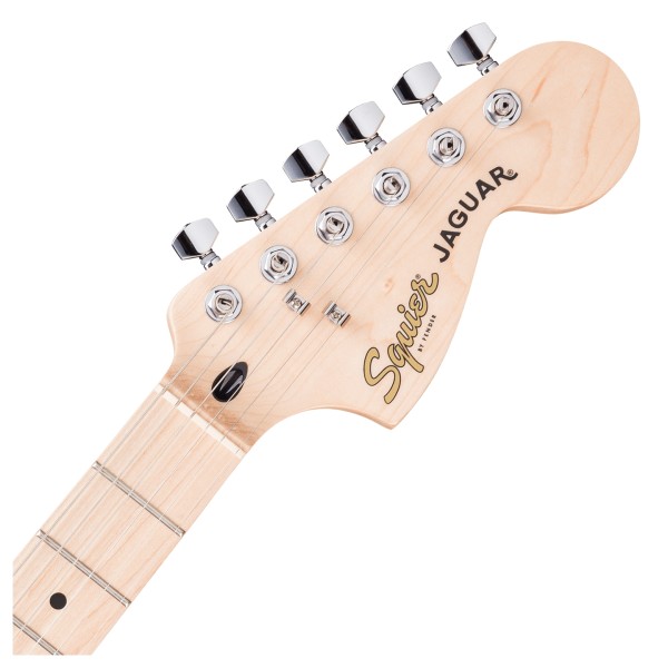 Squier FSR Affinity Series Jaguar MN, Graffiti Yellow, Head Stock