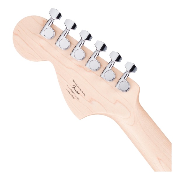 Squier FSR Affinity Jaguar MN, Daphne Blue, Headstock Rear