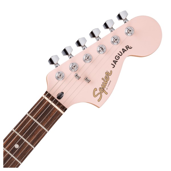 Squier FSR Affinity Jaguar LRL, Shell Pink, Headstock