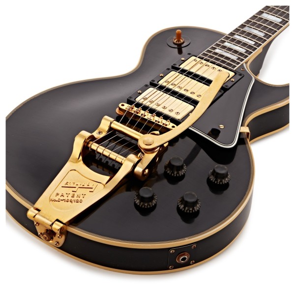 Gibson Custom 1957 Les Paul Custom Reissue 3-Pickup Bigsby Light Aged, Ebony #751237 - body