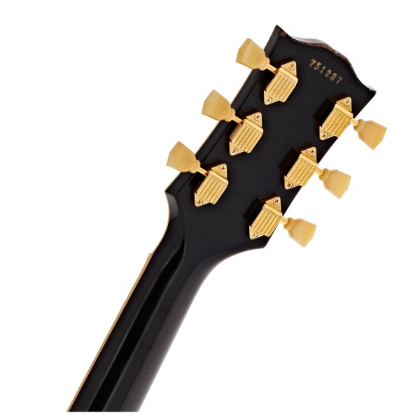 Gibson Custom 1957 Les Paul Custom Reissue 3-Pickup Bigsby Light Aged, Ebony #751237 - back of headstock