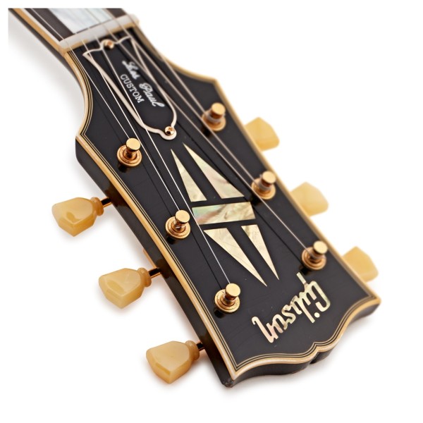 Gibson Custom 1957 Les Paul Custom Reissue 3-Pickup Bigsby Light Aged, Ebony #751237 - headstock logo
