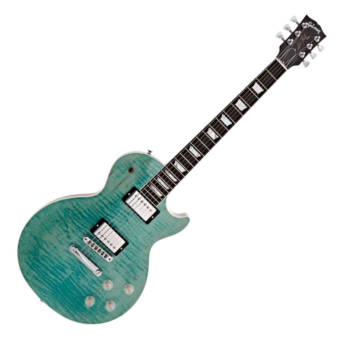 Click to view product details and reviews for Gibson Les Paul Modern Figured Seafoam Green 220350007.