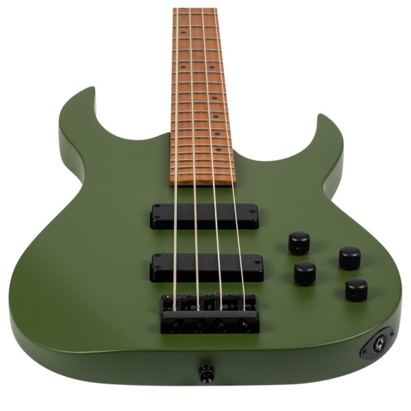 Spira Guitars B-400 MGR Bass, Satin Green - lower bout