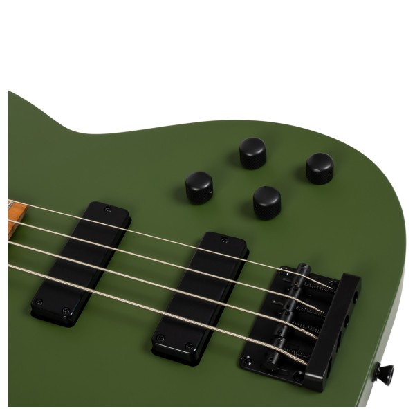 Spira Guitars B-400 MGR Bass, Satin Green - hardware and controls