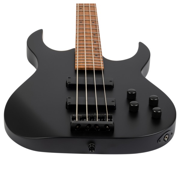 Spira Guitars B-400 MBK Bass, Satin Black - lower bout