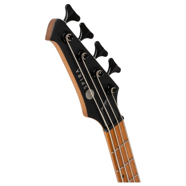 Spira Guitars B-400 MBK Bass, Satin Black - headstock