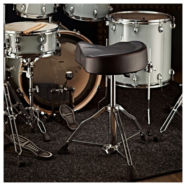 Hydraulic Saddle Drum Throne by Gear4music