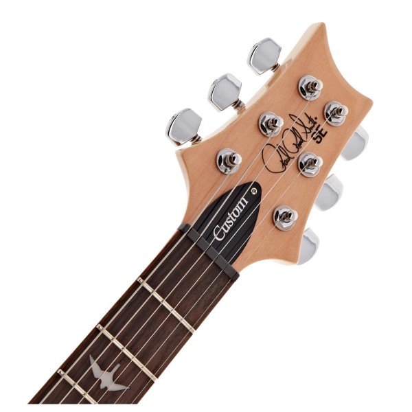 PRS SE Custom 24, Natural Burled Ash - headstock